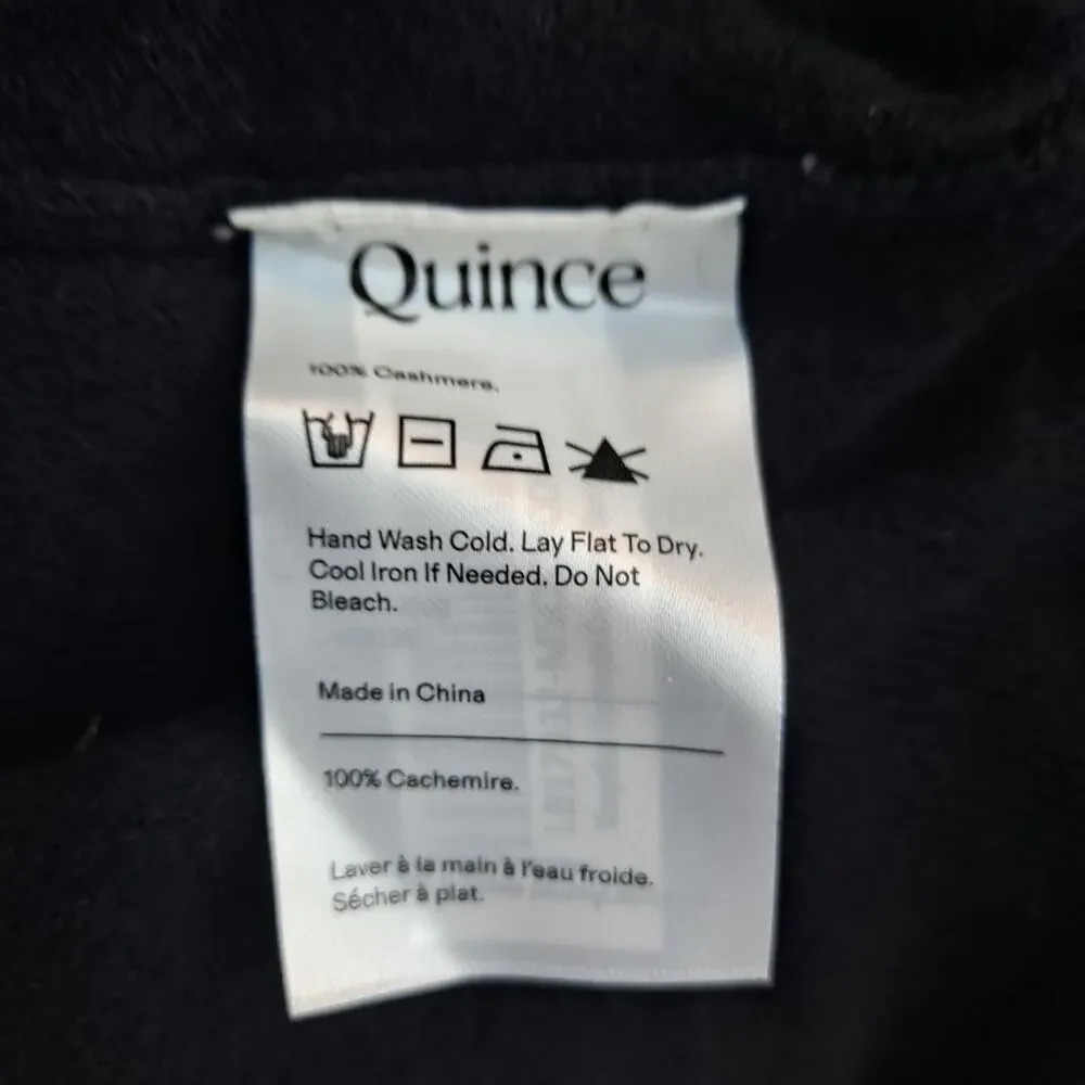 NWT Quince Mongolian Cashmere Crewneck Sweater Long Sleeve Black Womens Size XS - Picture 10 of 11